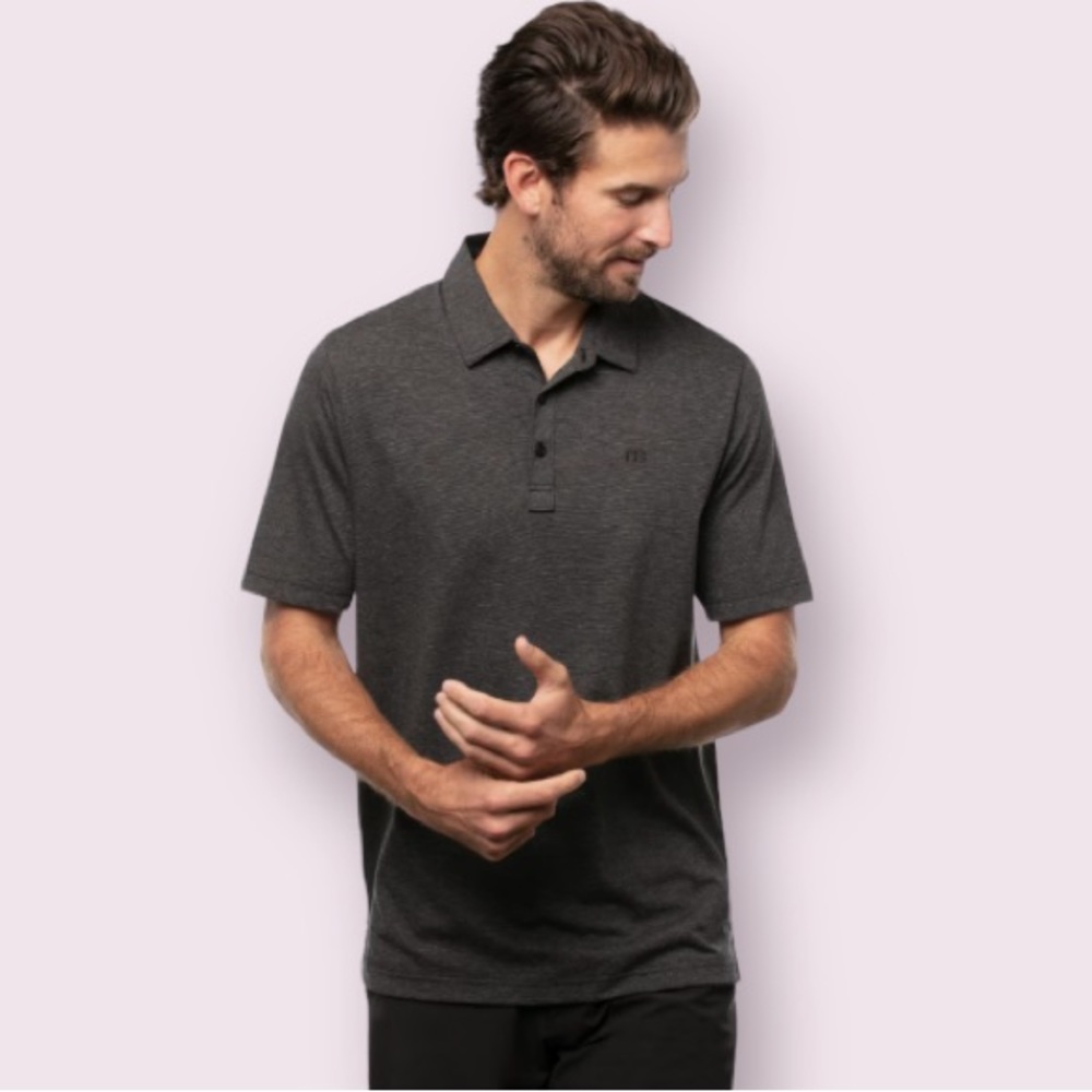 Travis Mathew the Zinna Polo in Heather Black